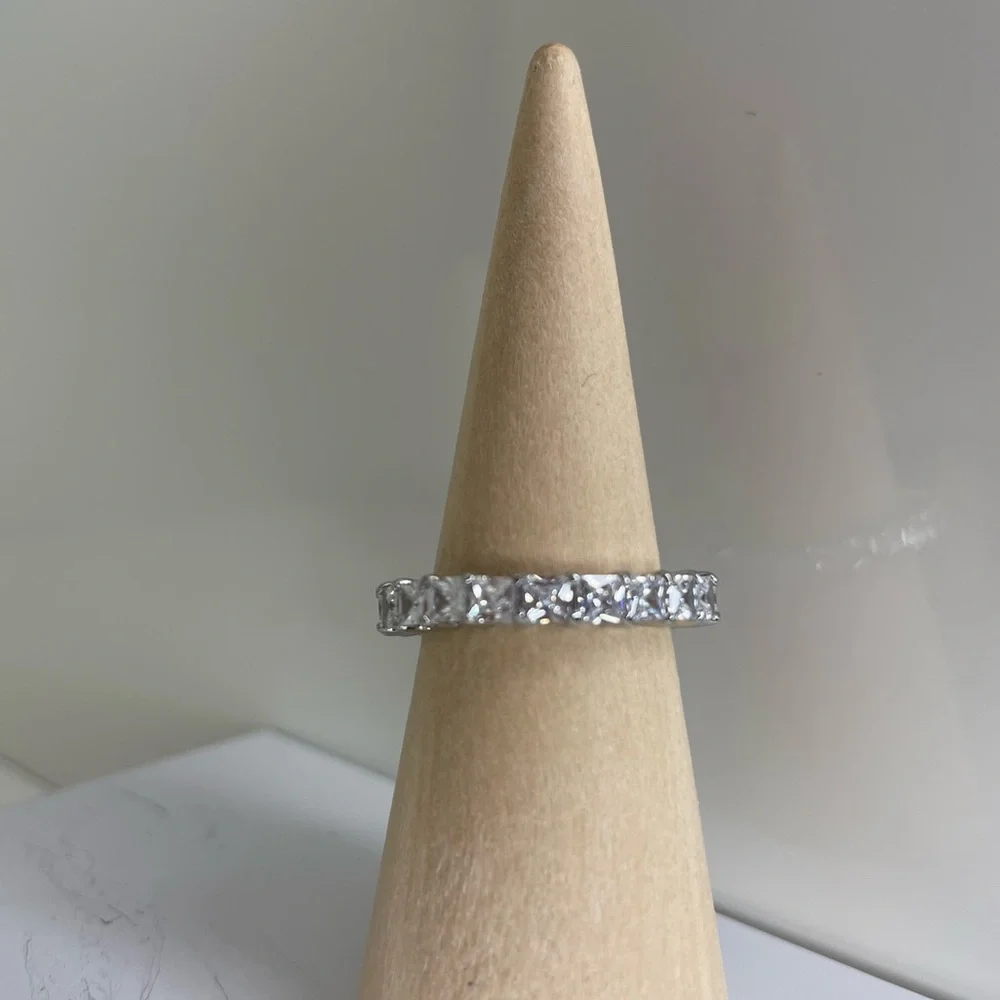 NWT Sterling Silver CZ Eternity Ring Size 9
